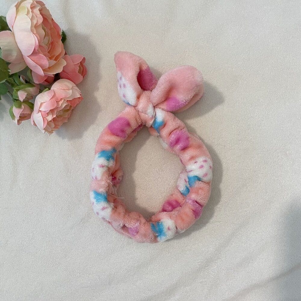 Pink and White Bow-Tie Headband